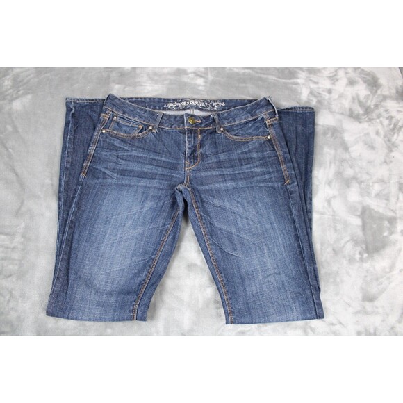 Express Boot Stella Low Rise Regular Fit Women's Size 6/28 Jeans Blue - Picture 6 of 10